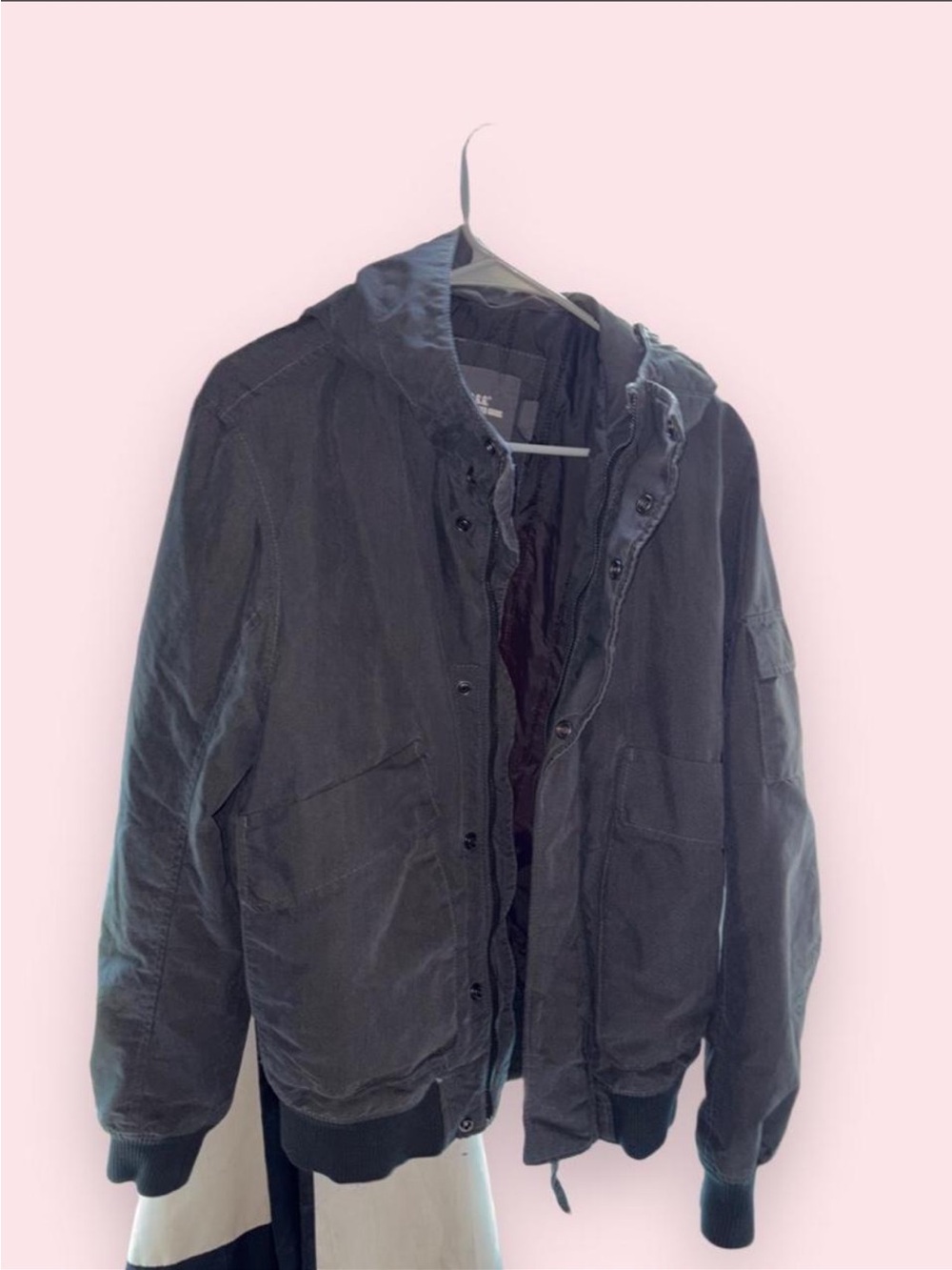 L.O.G.G H&M Oversized Bella Swan Twilight Utility Coat Mineral Gray & Black - Picture 2 of 7